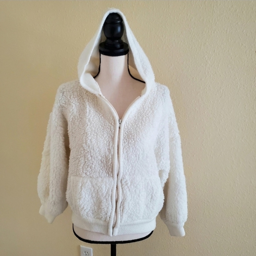 Vintage Susan Ess Hooded Knit Sweater Jacket L Zip Up Hoodie